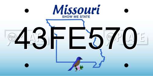 43FE570 Missouri License Plate