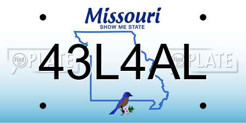 43L4AL Missouri License Plate