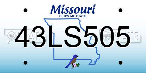 43LS505 Missouri License Plate