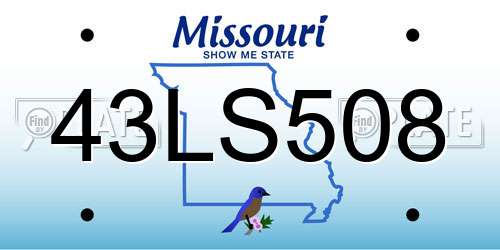 43LS508 Missouri License Plate