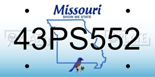 43PS552 Missouri License Plate
