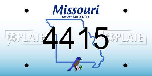 4415 Missouri License Plate