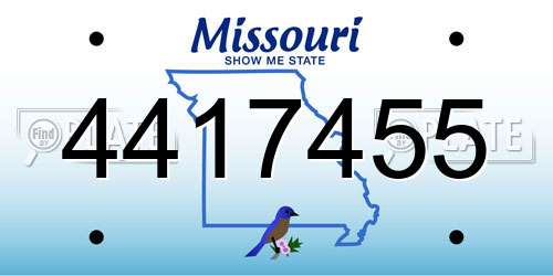 4417455 Missouri License Plate