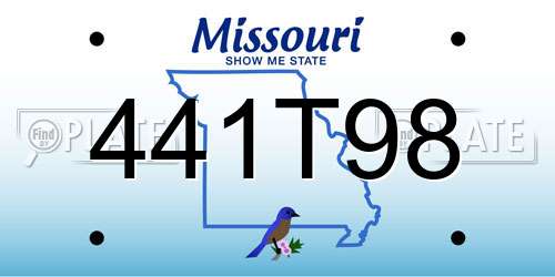 441T98 Missouri License Plate