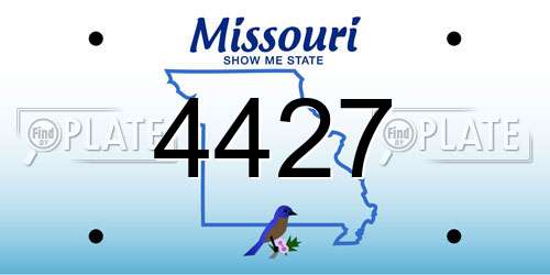 4427 Missouri License Plate