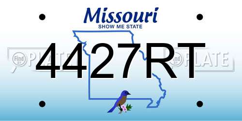 4427RT Missouri License Plate