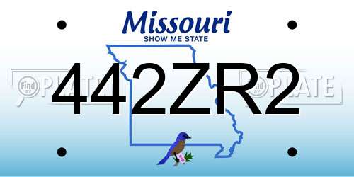 442ZR2 Missouri License Plate