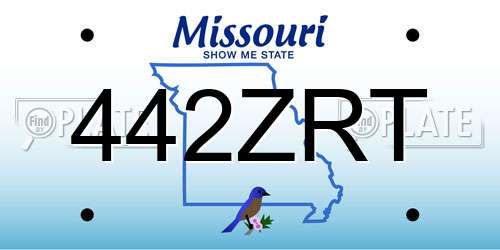 442ZRT Missouri License Plate