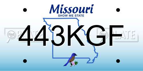 443KGF Missouri License Plate