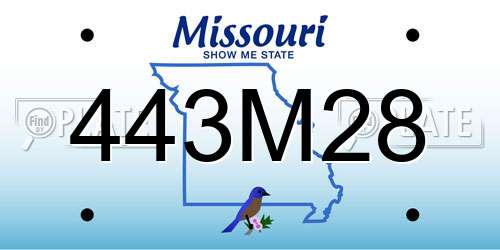 443M28 Missouri License Plate