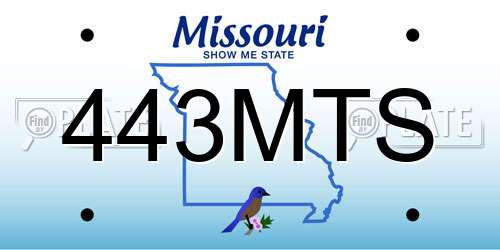 443MTS Missouri License Plate