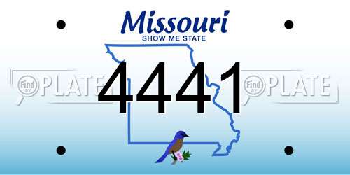 4441 Missouri License Plate