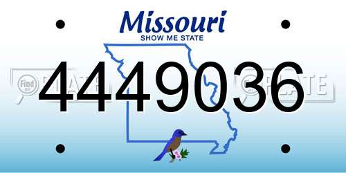 4449036 Missouri License Plate