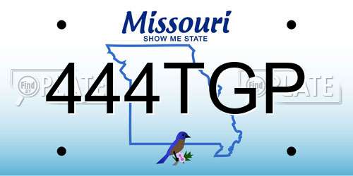 444TGP Missouri License Plate