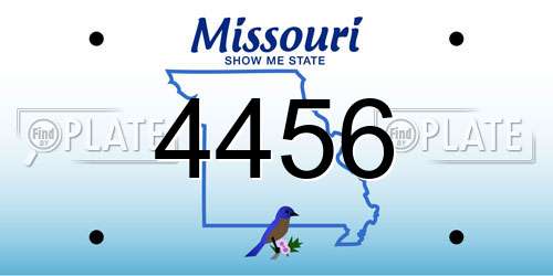 4456 Missouri License Plate