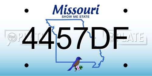 4457DF Missouri License Plate