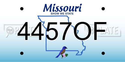 4457OF Missouri License Plate