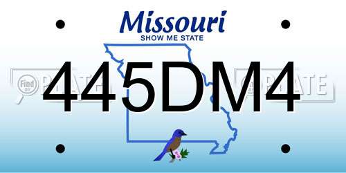 445DM4 Missouri License Plate