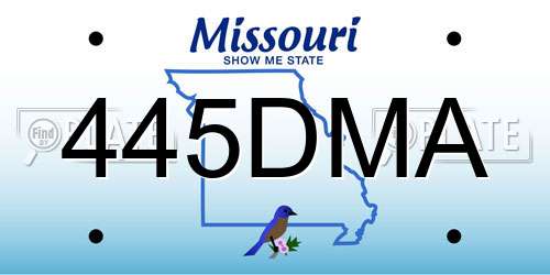 445DMA Missouri License Plate