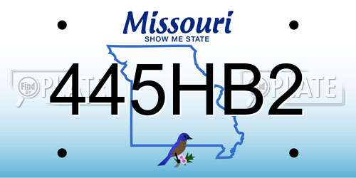 445HB2 Missouri License Plate