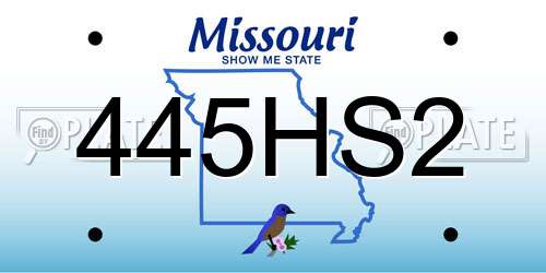 445HS2 Missouri License Plate