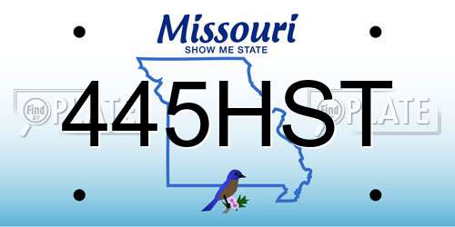 445HST Missouri License Plate