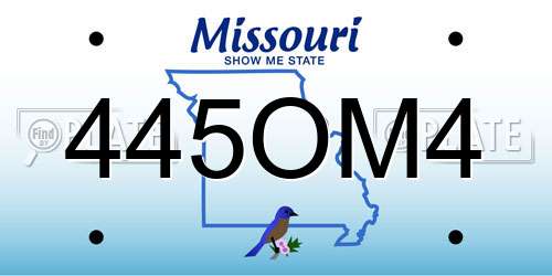 445OM4 Missouri License Plate