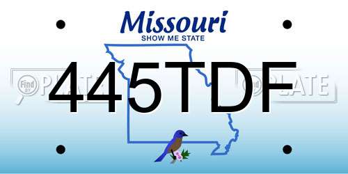 445TDF Missouri License Plate