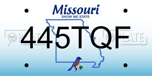 445TQF Missouri License Plate