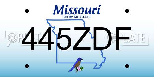 445ZDF Missouri License Plate