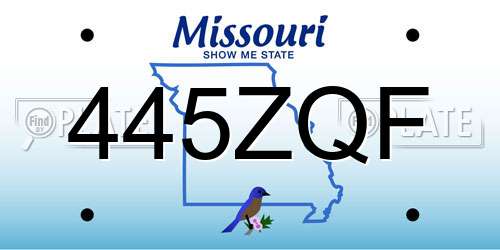 445ZQF Missouri License Plate