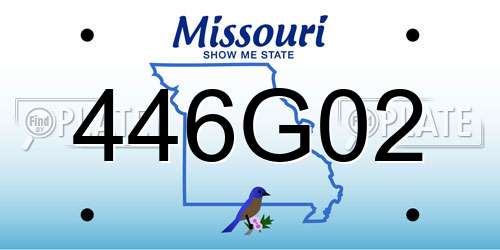 446G02 Missouri License Plate