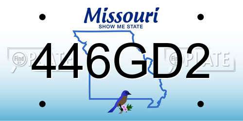 446GD2 Missouri License Plate