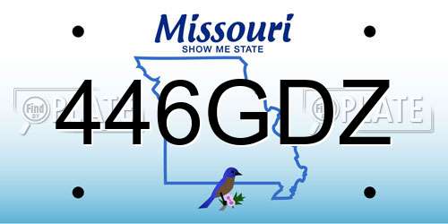 446GDZ Missouri License Plate