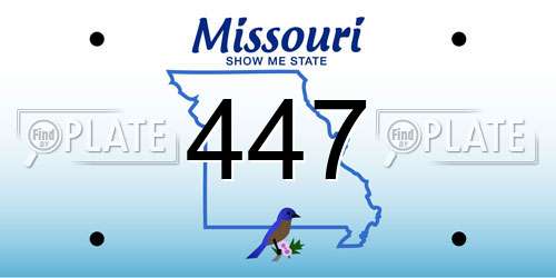 447 Missouri License Plate