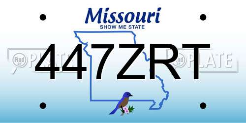 447ZRT Missouri License Plate