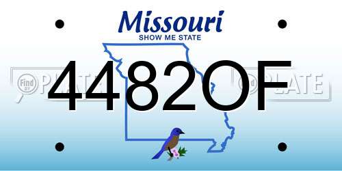 4482OF Missouri License Plate