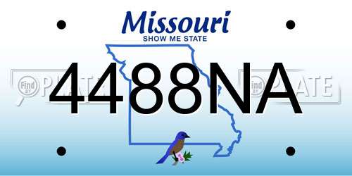 4488NA Missouri License Plate