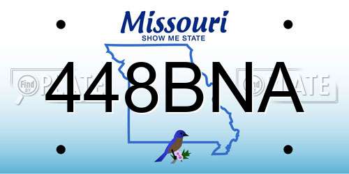 448BNA Missouri License Plate