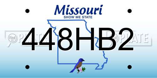 448HB2 Missouri License Plate