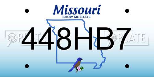 448HB7 Missouri License Plate