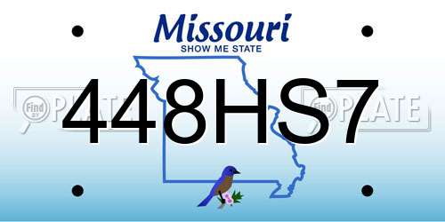 448HS7 Missouri License Plate
