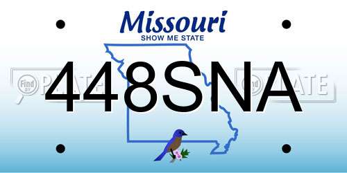 448SNA Missouri License Plate