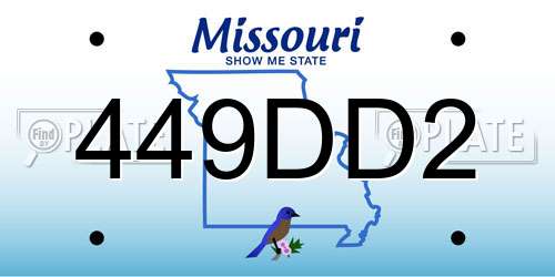 449DD2 Missouri License Plate
