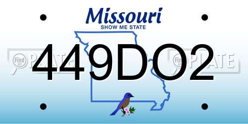 449DO2 Missouri License Plate