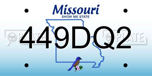449DQ2 Missouri License Plate