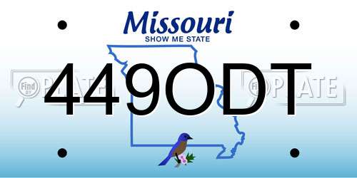 449ODT Missouri License Plate