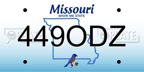 449ODZ Missouri License Plate