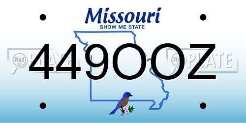 449OOZ Missouri License Plate