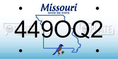 449OQ2 Missouri License Plate